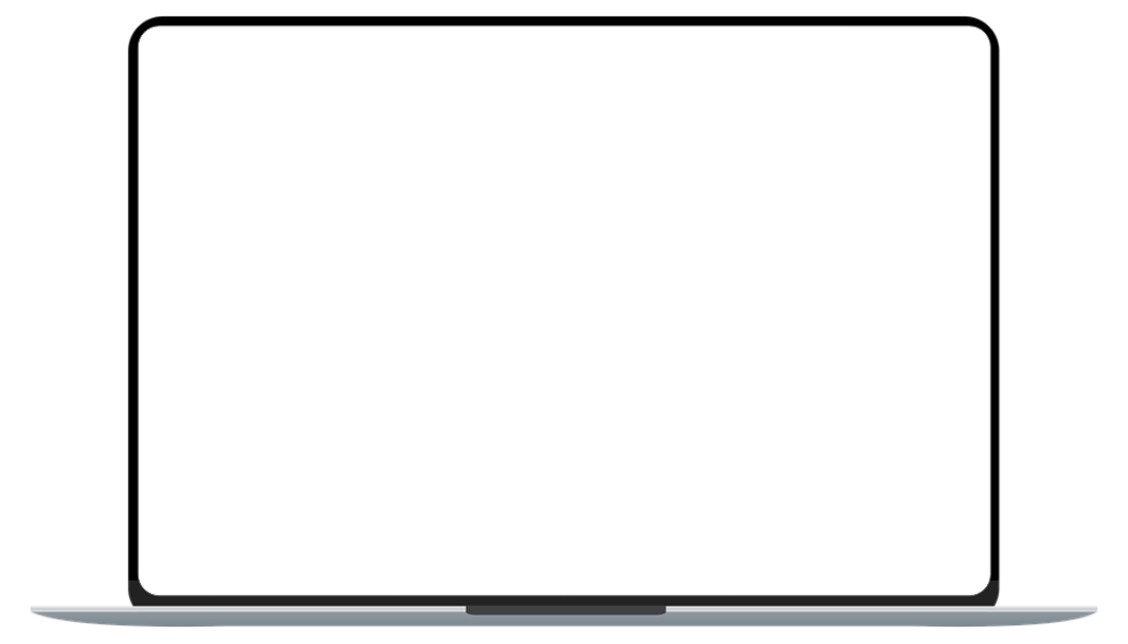 Laptop with functionality screenshots.